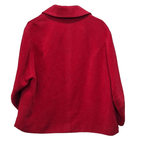 Monte-Sano & Pruzan~Women VTG 60s Red Swing Coat~NY Couture~Open Front~ONE SIZE - Picture 4 of 10